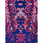 Renee C Womens Skirt Made In USA Vibrant Red & Blue Baroque Pattern Medium Cotto Photo 2