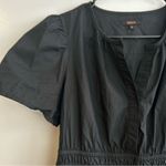 Quince 100% Organic Cotton Black Short Sleeve Poplin Tiered Maxi Dress Medium Photo 4