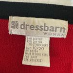Dress Barn 18/20 Contrast Trim Buttoned Cardigan Sweater Red Black Shiny Gold Photo 4