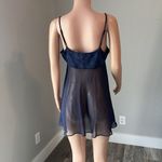 Victoria's Secret Victoria’s Secret Navy Rose Pattern Satin MEDIUM Lingerie Adjustable Straps #15 Photo 6