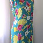 Mlle Gabrielle Vintage Y2K  Dark Aqua Floral Print Sleeveless Tie Back Maxi Dress Photo 3