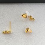 Small Tiny CZ Leaves Stud Earrings for Women Gold Photo 3