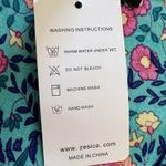 Zesica Blue Pink Floral Short Sleeve V Photo 12