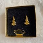 Vintage VanDoran Clip On Diamond Dust Earrings Gold Photo 2