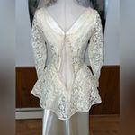 Elegant Vintage 1940s/50s Liquid Satin and Lace Wedding Gown! Size 6 Photo 7