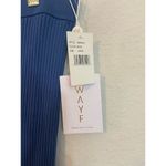 WAYF  Midi ribbed blue skirt off center slit size L NWT Photo 1