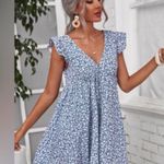 SheIn Ditsy Floral Ruffle Dress, Size Medium Photo 3