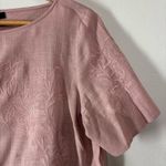 Faith of Zoe Blush Rose Embroidered Linen Blend Blouse Size M Pink Size M Photo 3