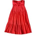 THML  Strapless Red twist‎ bow bandeau midi dress Size L Photo 0