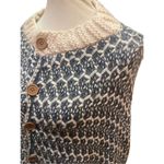 Simply Noelle  Slate Blue & Cream Button Down Poncho/Shawl/Shrug-One Size Photo 8