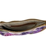 Women's Tan Purple Floral Sequin Embroidered Y2k Baguette Shoulder Handbag OS Photo 4