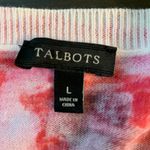 Talbots  Womens Cardigan Sweater Floral Print Button Up Knit Top Size L Feminine Photo 2