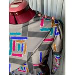 Blair Shirt dress 1980s geometric jewel tones gray purple blue Photo 2