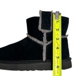 UGG  Women's Classic Mini Spill Seam Shearling Boot Black Suede Sheepskin Photo 9