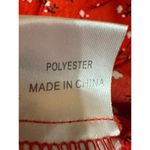 Polly Red Floral Short Puff Sleeve Tie Front Ruffle Mini Bodycon Dress Size 6 Photo 4