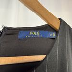 Ralph Lauren Polo  Wool Blend Pinstripe Long Sleeve Ruffle Dress in Black Size 2 Photo 3