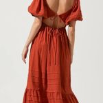 ASTR ARIZONA PUFF SLEEVE CUTOUT MIDI DRESS Photo 2