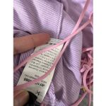 Lavender Ribbed Lace Up Back Bodysuit Size Small Purple Ruched Front One Piece Photo 3