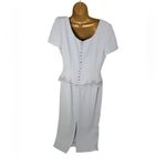 Donna Morgan Vtg 90s Faux Two Piece Sheath Dress Embellished Waist Light Blue 6 Photo 1