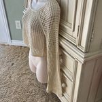 Urban Outfitters  Cream Knit Long Sleeve Scoop Neck Cropped Women's Sweater Sz XL Photo 1