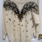 Vivien Forest Vintage Sweater L Lambswool Angora Blend Deer Stag Size L Photo 0