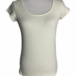 Love Pazzo Family Sofo Short Sleeve T Shirt M White Stretch Knit Scoop Neck Size M Photo 0