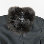 American Vintage 80s Vintage Black Removable Fur Trim Wool Mob Wife Made in USA Jacket Size 10 Photo 2