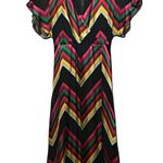 Alice + Olivia Lexa Chevon Striped Rainbow Wrap Tie Dress Chiffon Silk Viscose 2 Photo 4
