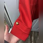 Talbots  Red Wool Pea Coat Size 12 p  Gold Buttons Double Breasted Vintage Jacket Photo 2