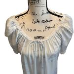 Vintage Miss Dira New York Sheer Nightgown Blue Floral Medium Lace trim Sexy Photo 1