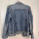 GRLFRND Gia Grommet Rings Embellished deconstructed distressed Jean Denim Jacket Photo 6