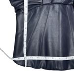 Oh Polly Navy Blue Faux Leather Bandea Strapless Corset Wrap Mini Dress Sz 4 Photo 5