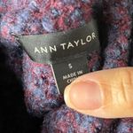 Ann Taylor Women's Navy Burgundy Mock Boucle Flare Sleeve Cozy Sweater Small Photo 2