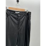 ZARA Black Faux Leather Flared Ankle Pants Slim Split High Rise Women14 NWT Photo 4