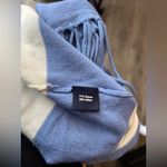 None Elegant Blue and White Striped Fringe Cardigan Photo 5