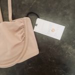 Shade & Shore Women's Shoulder Tie Shirred Underwire Bikini Top - Light Brown Photo 11