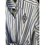 NEW Polo Ralph Lauren 16 Striped Shirtdress White Blue 100% Cotton Shirt Dress Photo 2