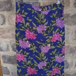 No Brand Floral Maxi Skirt Faux Wrap Blue Purple Lightweight Bright Colorful Photo 1