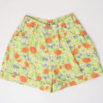 Vintage 90s Skoozi Yellow Floral Denim Shorts Size 25 Photo 2