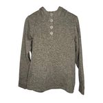 Columbia Women's Fleece 1/4 button hooded Sweater pullover tan Sz L Photo 0