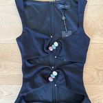 White Fox Boutique White Fox Mini Dress Cut Out Beaded Lock My Heart Up Size XS Black Photo 1