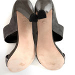 Talbots  "Emmie" Patent Leather/Suede Smoke Grey Open Toe Sandal Heels Photo 4