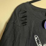 SweatyRocks  Women's Short Sleeve T Shirt Distressed Rocker Grunge Crop Top Photo 1