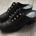 Rebecca Minkoff Black and Silver Mules with Block Heel Photo 0