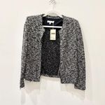 IRO Chada Tweed Boucle Knit Raw Hem Open Front Blazer Jacket Gray Women's Size 2 Photo 1