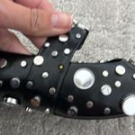 ZARA NWOT  mirrored dot studded pointy toe ballet flat buckle Mary Jane black Photo 10