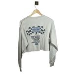 Brandy Melville  Motor Car Show Cropped Crewneck Sweatshirt in White/Blue OS Photo 4