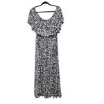 Womens Off Shoulder Maxi Dress 2XL Dark Floral Fairy Garden Party Event Occasion Black Size XXL Photo 5