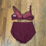 ANDIE  Bikini Set‎ Crete Top Super High Waisted Bottoms Syrah Red Lace size Small Photo 2
