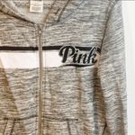 PINK - Victoria's Secret Victoria’s Secret Pink Size Small Grey Hooded Zip Up Jacket Sweatshirt Photo 1